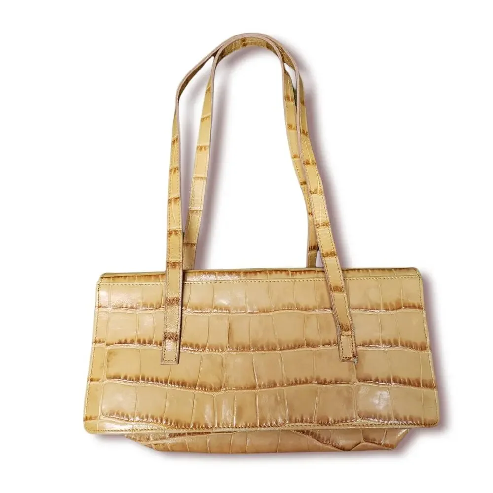 Michael Rome by Besozzi Genuine Light Brown / Tan Leather Made In Italy Purse
